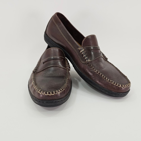 Cole Haan Other - Cole Haan Mens Brown Leather Penny Loafers Moc Toe Slip On Shoes Size 9